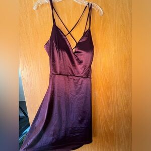 Windsor Maroon Satin Gown